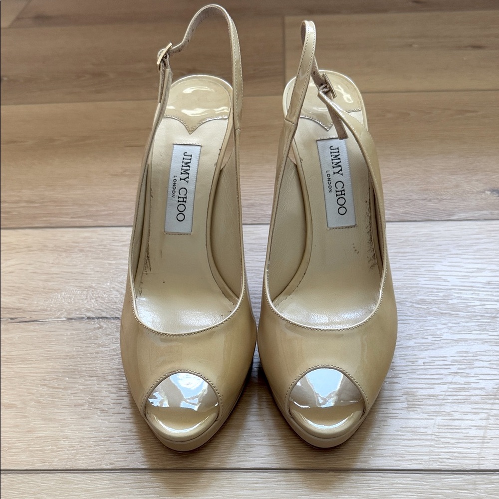 Jimmy Choo 247 NOVA Peep Toe Slingback Heels